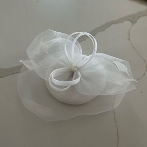 Elegant White Mesh Fascinator